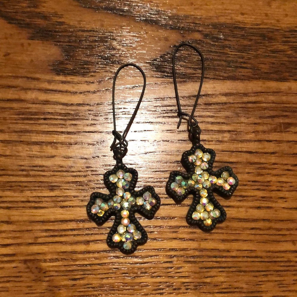 Copper Cross Earrings